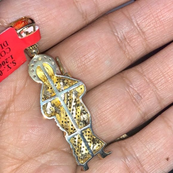 Real Diamond custom made Jesus pendant not CZ! WOW - Picture 4 of 11